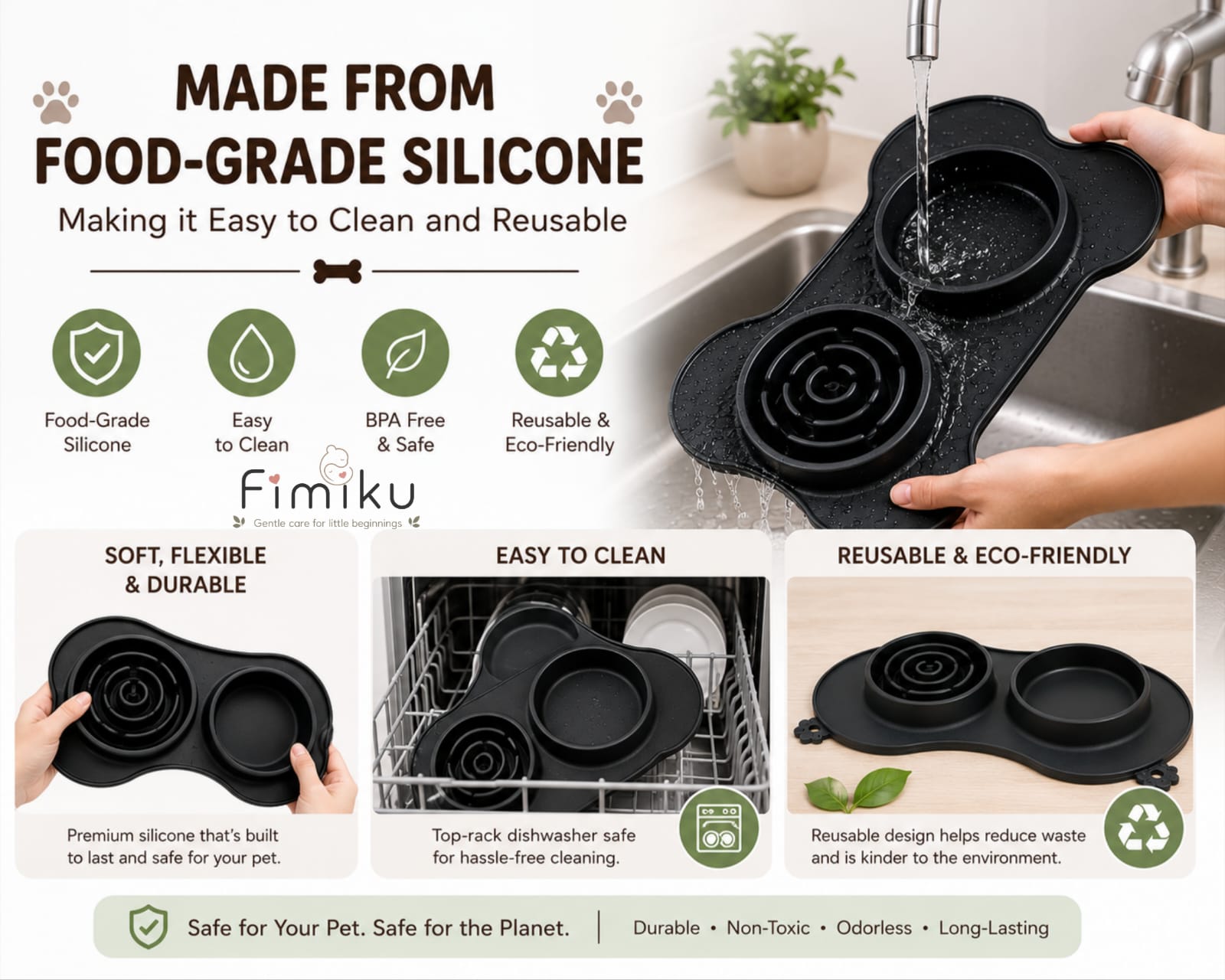 3 in 1 Pet slow feeder bowl